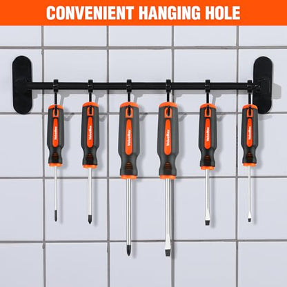ValueMax 6-Piece Magnetic Screwdriver Set, 3 Phillips and 3 Flat Tip Screwdrivers, Non-slip Handle Screw Driver Set Kit - style: 6 PCS