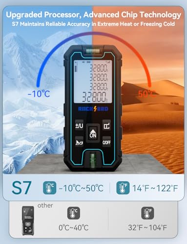 Laser Measuring Tool 165 Feet, RockSeed Portable Laser Measure, Digital Distance Measurement with 2 Bubble Levels, Laser Tape Measure with 5 Units Conversion - color: Deep Blue