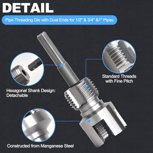 3PCS PVC Pipe Threader Kit for Drill - style: 3