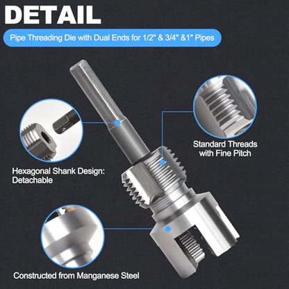 3PCS PVC Pipe Threader Kit for Drill - style: 3
