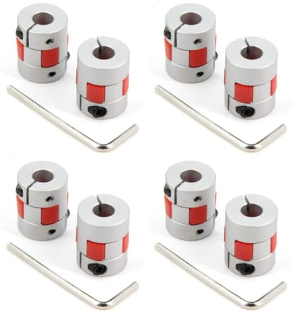 2PCS 8mm to 8mm Aluminium Plum Flexible Shaft Coupling Diameter20mm Length25mm 8x8mm Motor Connector Flexible Coupler for 3D Printer CNC Machine and Servo Stepped Motor（8x8mm） (Pack of 4) - size: D20 L25 (Pack of 4), style: 8x8mm