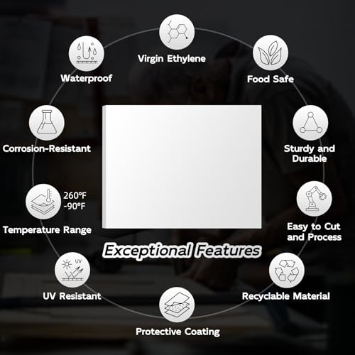 HDPE Sheet 1/2" Thick - 24"x36" HDPE Plastic Sheet, White Plastic Sheet for Crafts, DIY Projects, and Industrial Use - size: 24" x 36"