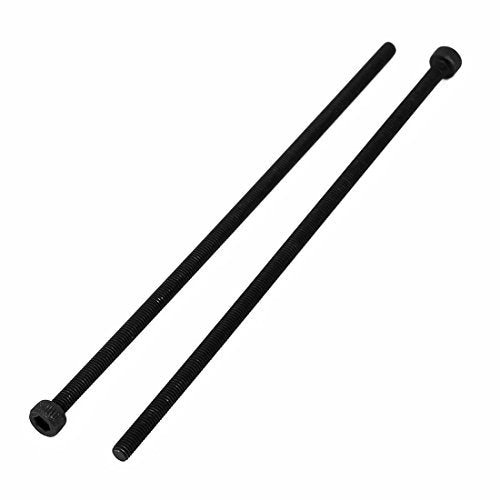 uxcell M3x100mm Fully Thread Hex Socket Head Knurled Cap Screw Bolt Black 5pcs - size: M3 x 100mm