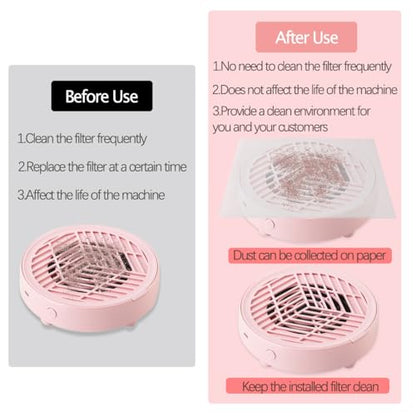 100PCS Nail Dust Collector Filter Paper, Disposable Nail Fan Filter Paper
