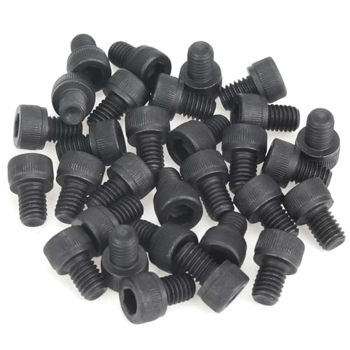 35 Pieces M6 x 8mm Socket Head Cap Screws, Thread Pitch 1.0mm, Sutemribor M6 Black Screws, 12.9 Grade Alloy Steel, Black Oxide Finish, Fully Threaded - size: M6 x 8mm, style: Socket Head