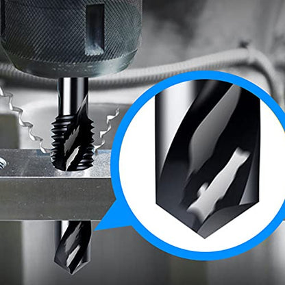 6-Piece 10-32NC Combination Drill Tap Countersink Bit Set SAE, Made of High-Speed Steel with Anti-Rust Blackened Coating, Ideal for Soft Metal, Wood & Plastic, 10-32NC Thread Size, 1/4” Hex Shank - size: 10-32NC