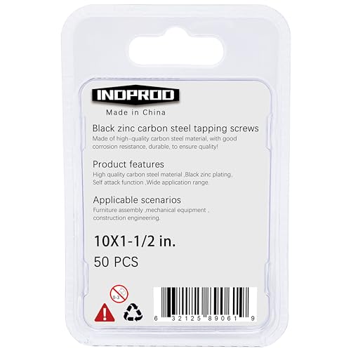 #10 X 1-1/2" Black Screw,Flat Head Phillips Wood Screw, Electroplating Black Carbon Steel, #10 X 1-1/2-Inch, 50Pcs - color: Black Zinc Plated Screws, size: #10 x 1-1/2"