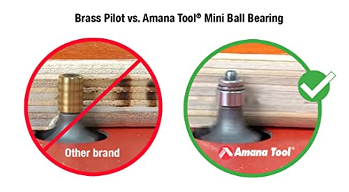 Amana Tool 49504-5 5-Pack Carbide Tipped Corner Rounding 1/4 R x 1 Inch D x 1/2 CH x 1/4 SHK w/ Lower Ball Bearing Router Bits