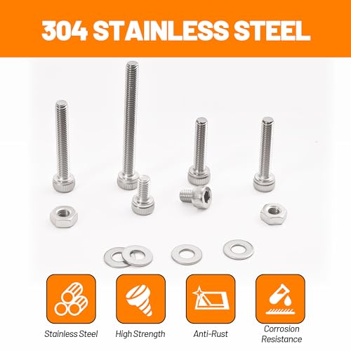 1110-Piece M3 Stainless Steel Socket Head Screw & Nut Kit – Hex Drive Cap Screws (4-30mm) with Allen Wrench & Curved Tweezer – Metric Machine Screw Assortment Set - size: 1110 pieces M3