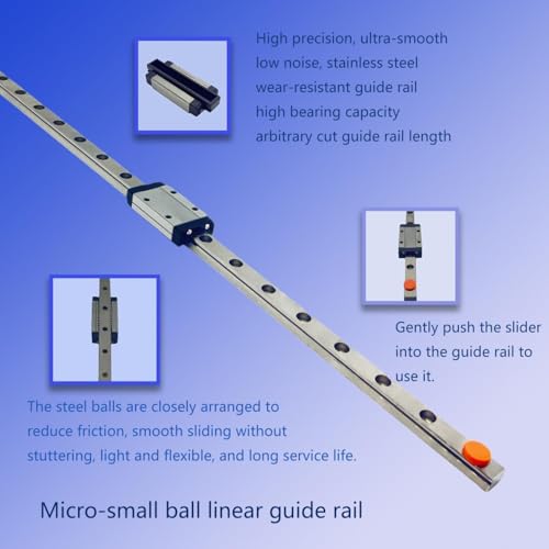 2PCS MGN12H mini Linear Guide Rail, 400mm Linear Sliding Guide Rail with MGN12H Sliding Block, Suitable for 3D Printers and CNC Machines, Medical Equipment, Automation Equipment, etc - size: MGN12H+400mm