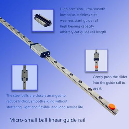 2PCS MGN12H mini Linear Guide Rail, 400mm Linear Sliding Guide Rail with MGN12H Sliding Block, Suitable for 3D Printers and CNC Machines, Medical Equipment, Automation Equipment, etc - size: MGN12H+400mm