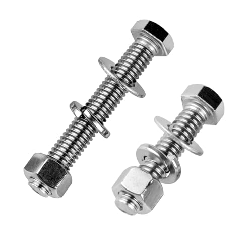 8Sets 5/16-18 x 2-1/2" Hex Head Bolts Screws with Hex Nuts and Thick Flat & Lock Washers, 304 Stainless Steel, UNC Coarse Thread, Silver Finish - color: Silver, size: 5/16-18 x 2-1/2" (8Set)
