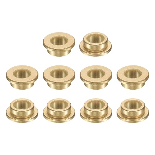 uxcell 10Pcs Flange Sleeve Bearings, 8mm Bore x 12mm OD x 6mm Length, Self-Lubricating Sintered Bronze Bushings - size: 8mm Bore x 12mm OD x 6mm Length