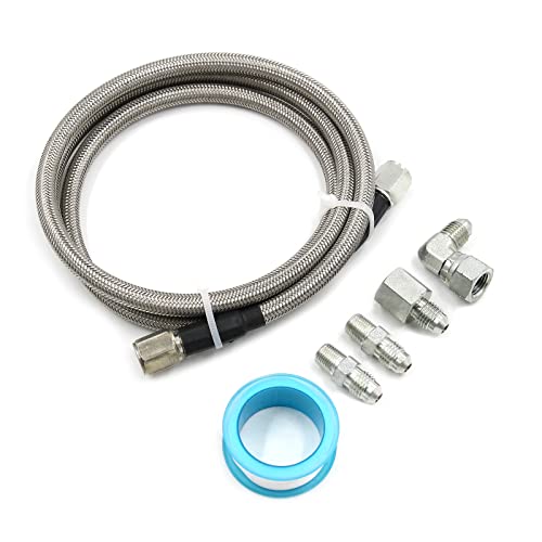 Pressure Stainless Remote Turbocharger Sensor Teflon 4 AN Gauge Line Kit - size: 36 Inch