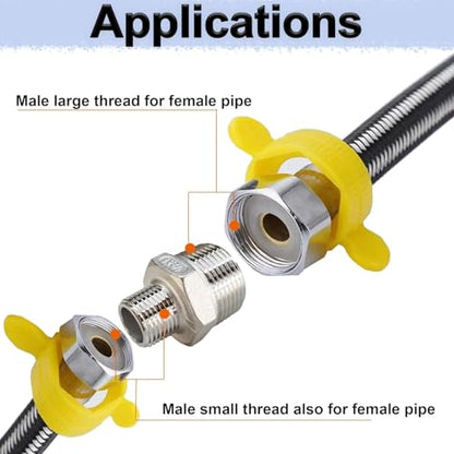 2pcs 1/2" x 1/4" NPT Male Pipe Fitting Reducer Nipple Adapter - color: 1/2"x 1/4"MNPT