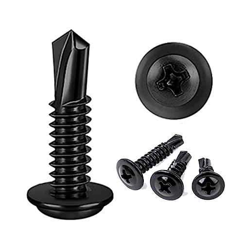 #8x5/8 Black Phillips Head 410 Stainless Self-Drilling Screws 100 pcs - color: BLACK, size: #8x5/8"