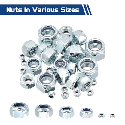 5Pcs 5/8"-18 Nylon Locking Hex Nuts CarbonSteel Blue and White - color: Blue and Whtie, size: 5/8"-18