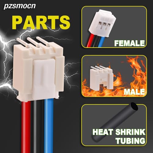 15Sets/60Pcs JST HY SMD 2.0mm 3Pin 22AWG Silicone Connector Kit - size: 3-Pin, style: JST-HY-SMT