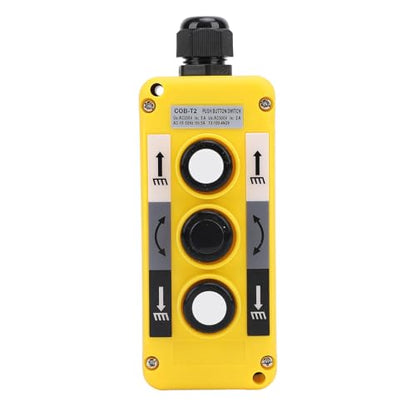 Hoist Crane Push Button Switch with 3 Buttons, IP68 Crane Pendant Control Station, Industrial Equipment Control Switch for Automation System