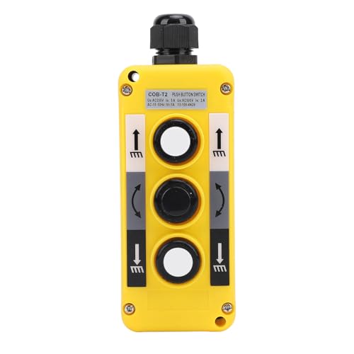 Hoist Crane Push Button Switch with 3 Buttons, IP68 Crane Pendant Control Station, Industrial Equipment Control Switch for Automation System