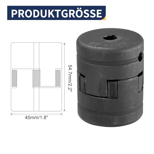 uxcell 3/8" to 1" L075 Flexible 3-Piece L-Jaw Coupling Coupler Set & Buna-N NBR Rubber Spider for Log Splitter Hybrid Equipment - size: 3/8" to 1"