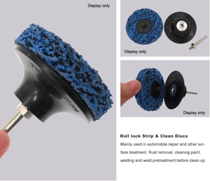 SIGNI Poly Strip Abrasive Surface Conditioning Quick Change Rolok Disc for Quick Paint, Rust, and Oxidation Removal - 2 Inch Diameter - Ideal for Automotive, Metalworking, and DIY （Blue,10 pcs - size: 2 inch