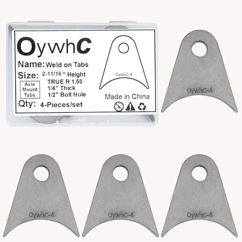 Weld on Tabs, Axle Shock Mount Bracket, 1/2" Hole, 1/4" Thick, 4 Pcs - color: 3" Axle Mount-1/4" Thick