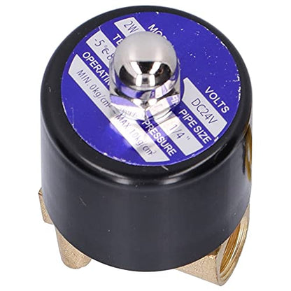 Electric Solenoid Valve, 2W-025-08 Brass Direct Acting Small NC Magnetic Valves for Water for Air for (DC24V)