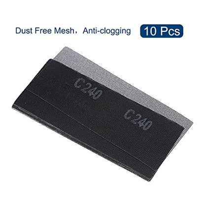 uxcell 10pcs Mesh Sanding Sheets 240 Grits 4-1/2-inch x 11-inch Mesh Sandpaper Pad for Wood Wall Repair, Dust-Free Wet/Dry Polish - style: 240 Grit
