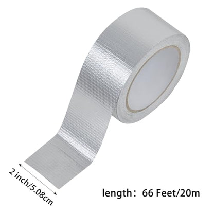 Aluminum Foil Duct Tape, High-Temp Seal for HVAC - 2" x 22Yds - size: 2 Inch X 66 Feet