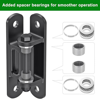 Insaga Heavy Duty Gate Hinge with Bearing, 6.7'' Weld On or Bolt On Hinge, 6mm Thick Carbon Steel 1100lb Capacity 90° /180° Smooth Opening for Metal/Wood Gates (Bolt Hinge Powder coated-90°-2Pack) - color: Bolt hinge powder coated-90°-2Pack
