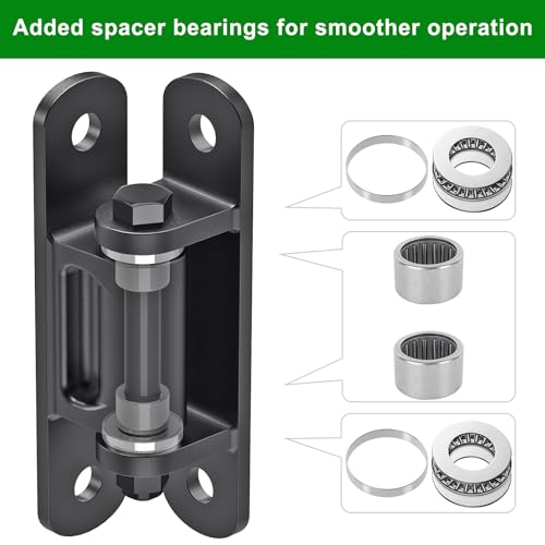Insaga Heavy Duty Gate Hinge with Bearing, 6.7'' Weld On or Bolt On Hinge, 6mm Thick Carbon Steel 1100lb Capacity 90° /180° Smooth Opening for Metal/Wood Gates (Bolt Hinge Powder coated-90°-2Pack) - color: Bolt hinge powder coated-90°-2Pack