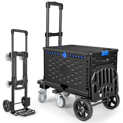 KEDSUM 4-in-1 Convertible Dolly Cart with Crate600LB Heavy Duty Hand Truck