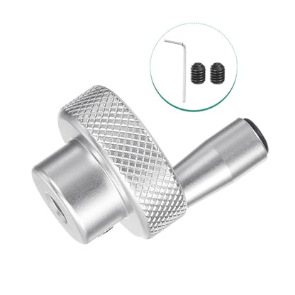 HARFINGTON Aluminum Alloy Handwheel 30mm OD 5mm Bore Lathe Hand Wheel with Rotate Handle Aluminum Milling Machine Handle with Wrench and 2pcs Screws for Milling Machine Lathe, Silver Tone - size: 30mm x 5mm
