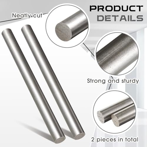 Gisafai 2 Pcs 12L14 Steel Bar 3/4" Diameter, 12" Length Round Stock Rod 12L14 Steel Round Bar for Craft Accessories Tool