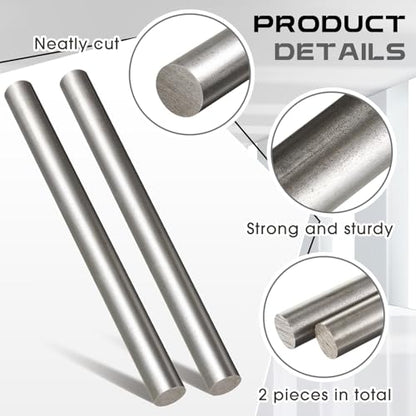 Gisafai 2 Pcs 12L14 Steel Bar 3/4" Diameter, 12" Length Round Stock Rod 12L14 Steel Round Bar for Craft Accessories Tool
