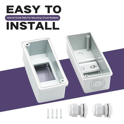 2 Way Distribution Protection Box,ABS/PC Alloy Plastic Transparent Cover Circuit Breaker Box IP66 Waterproof Distribution Box with DIN Rail and Waterproof Connector - size: HT-2