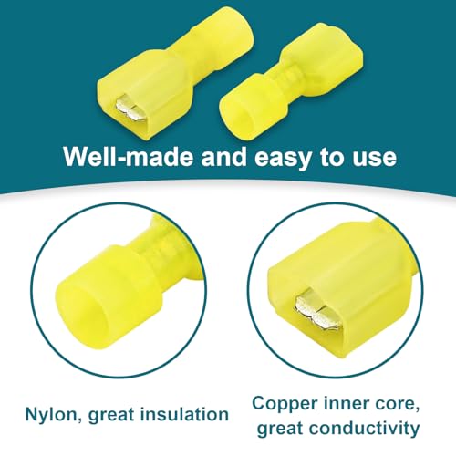 80PCS Spade Connectors, 12-10AWG Spade Terminal, Female and Male - size: 12-10AWG (80PCS)