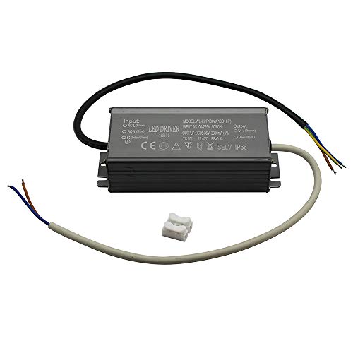 Aluminium IP66 100W LED Driver 3000mA (Constant Current Output) / DC 26-36V (Voltage Output) / AC 100-265V (input votage) Waterproof Power Supply Lighting Transformer Drivers Ballast - size: 100 Watt