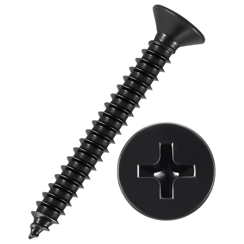 50pcs Phillips Wood Screws #8x1-1/2 304 Stainless Steel Black - color: Black, size: #8x1-1/2"