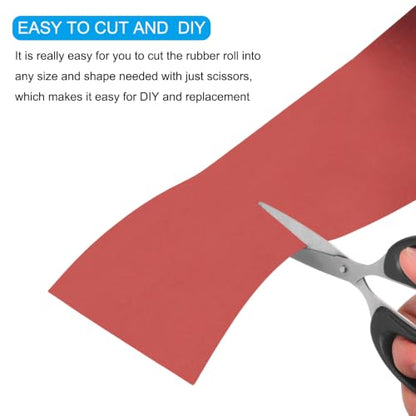 MECCANIXITY Solid Rubber Sheet 1/8" Thick x 3" Wide x 10" Long, Anti-Slip Neoprene Rubber Roofing Material for Gaskets DIY Material, Pads, Seal, Bumpers Red - size: 1/8" x 3" x 10"