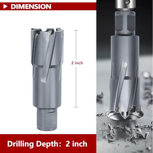 1-1/4" x 2" Annular Cutter with Weldon Shank - size: 1-1/4" diameter, style: 2" depth