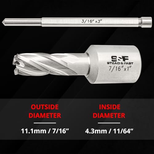 S&F STEAD & FAST Annular Cutter Set 4 Pcs, 7/16" x 1" DOC, Mag Drill Bits - style: 4P-7_16x1