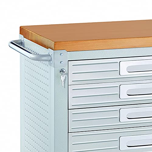 Seville Classics UltraHD Heavy Duty Rolling Cabinet Workbench Table w/Solid Wood Top, Workstation for Garage, Warehouse, Office, Workshop, 77" W x 20" D x 37.5" H, Granite, 11-Drawer - color: Granite, size: 11-Drawer