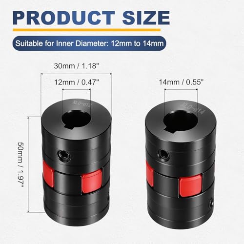 MECCANIXITY XL0 Type Flexible Elastic Shaft Coupling 12mm to 14mm Bore - size: 12mm to 14mm Bore 30 Diameter