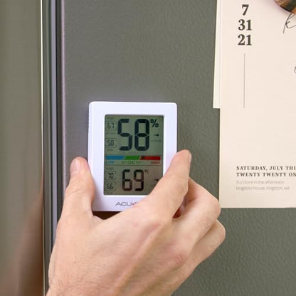 AcuRite Humidity Meter Hygrometer and Indoor Digital Thermometer with Temperature Gauge and Humidity Gauge, Room Thermometer Comfort Scale, 3 x 2.5 Inches, White (01083M) - size: 3 x 2.5 Inches