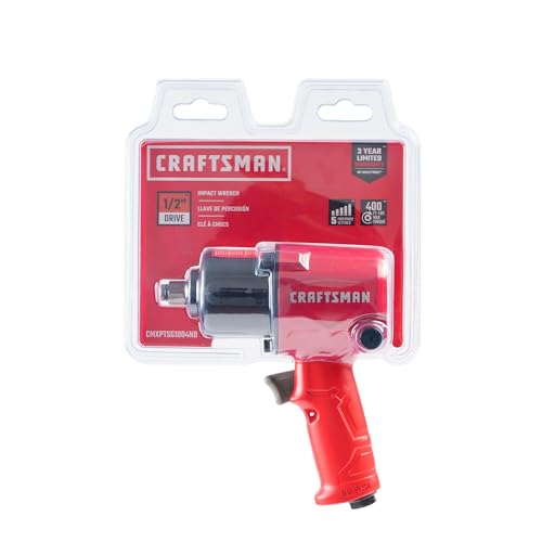 CRAFTSMAN ½-in 400-ft-lbs Air Impact Wrench, Heavy-Duty All-Metal Build, Variable Power Settings, 5 SCFM at 90 PSI