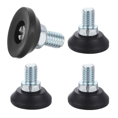 uxcell 3/8"-16 Thread Furniture Feet Levelers, 4Pcs 12.7mm l Adjustable Furniture Feet Screw in Threaded Leveling Leg Screw on Chair Foot Glides Leveling for Table Chair Cabinet Black - size: 3/8"-16 12.7mm