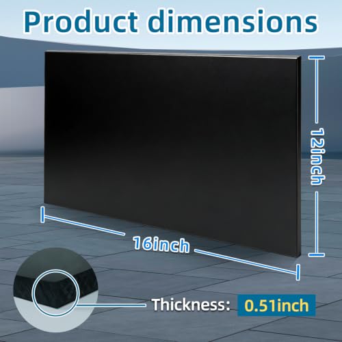 2PC High-Density Polyethylene (HDPE) Plastic Sheet, 1/2" X 16'' X 12'' Black, Versatile Board for Machining, Home Improvements, and DIY Engineering Projects - color: Black2