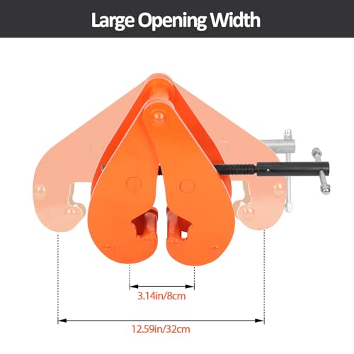 Nisorpa 11000lbs/5 Ton Heavy Duty Vertical Beam Clamp, 3.14-12.59 Inch Adjustable Opening Range, Working Load Capacity I Beam Lifting Clamp for Rigging Steel Beam Clamp Tool